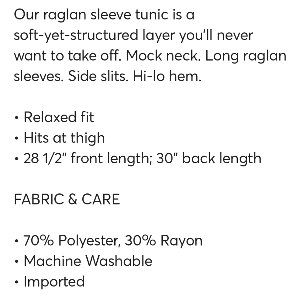 NWT Raglan sleeve tunic top - Picture 14 of 14